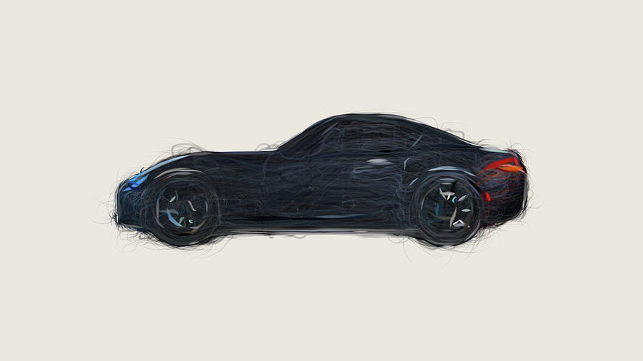 Mazda MX 5 RF Kuro Concept Car Drawing #2 Digital Art by CarsToon Concept