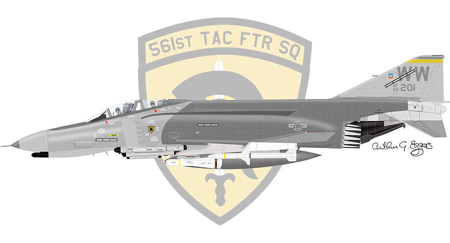 Mcdonnell Douglas Digital Art - McDonnell Douglas F-4G Phantom II Wild Weasel #1 by Arthur Eggers