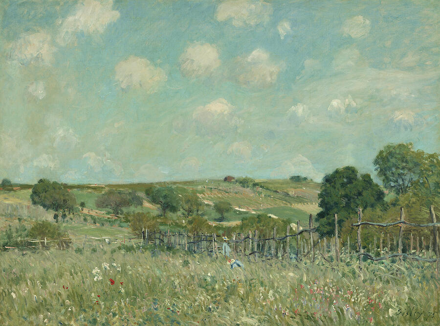 Meadow, from 1875 Painting by Alfred Sisley