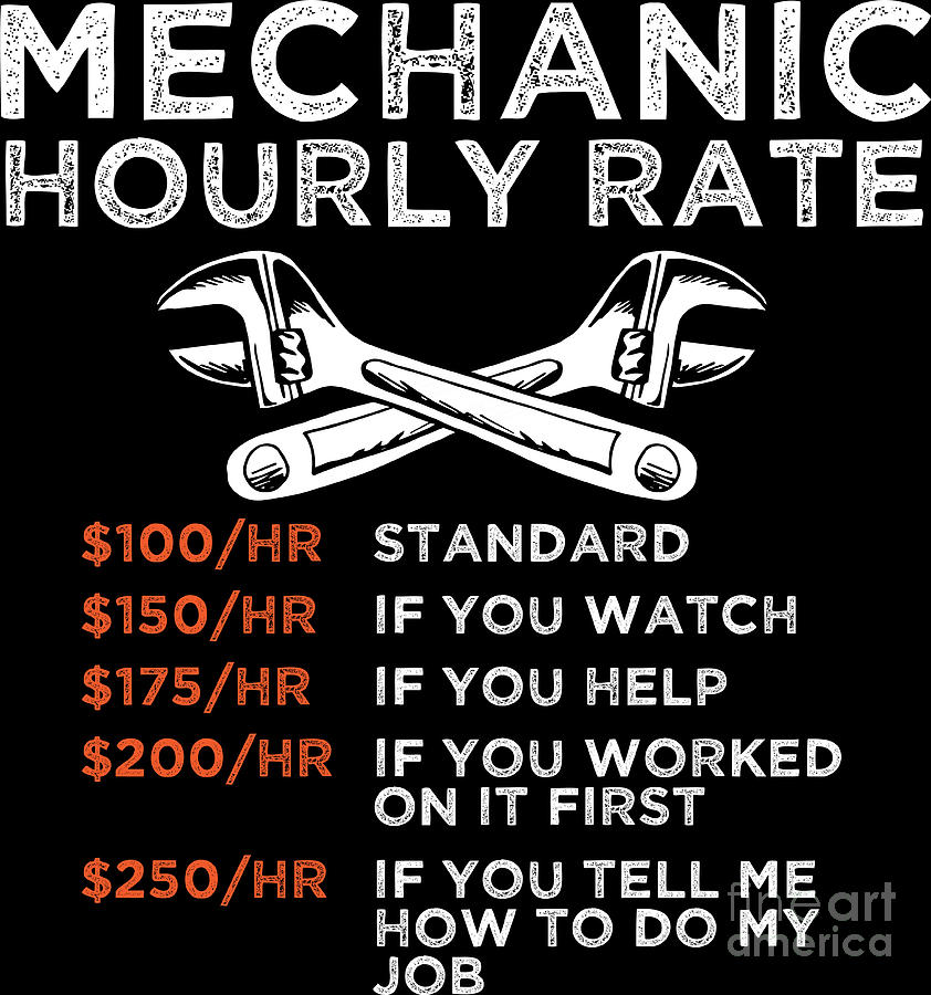 Mechanic Hourly Rate Mug, Funny Mechanic Gift, Auto Mechanic