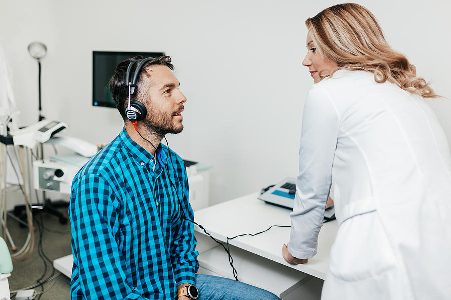 Medical hearing examination Photograph by Mladenbalinovac