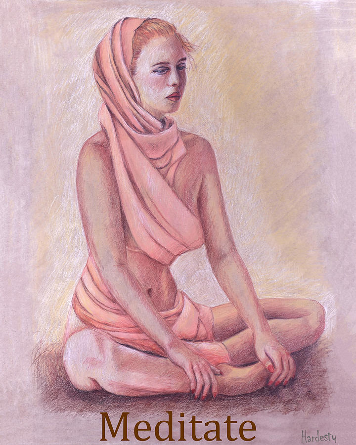 Meditating woman #2 Drawing by David Hardesty