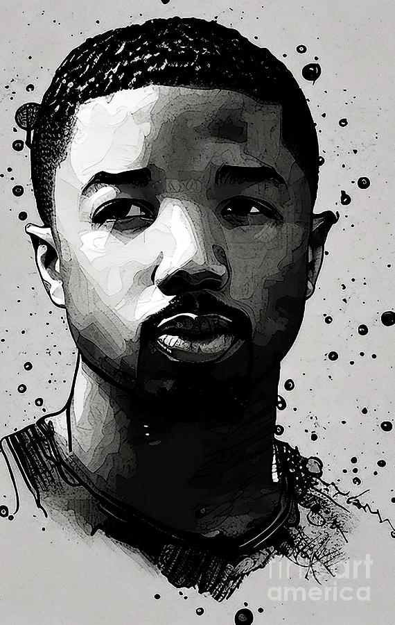 Michael B Jordan Mixed Media By Lisa Von - Fine Art America