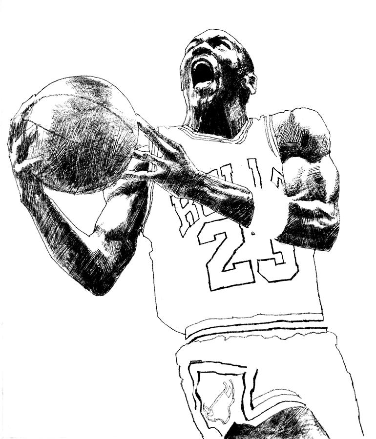 Michael Jordan Drawing by Allan Phillips - Fine Art America