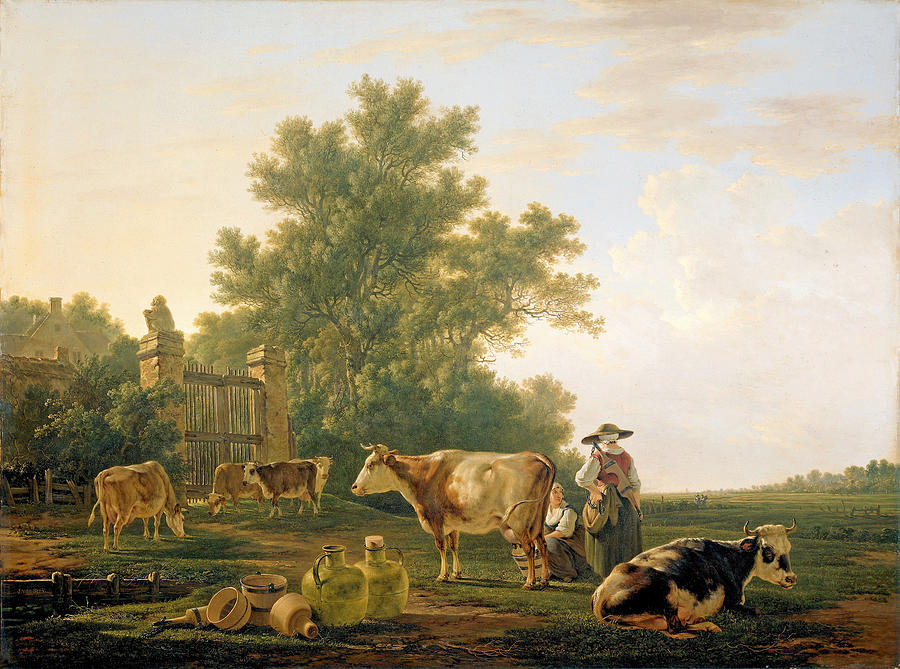 Milking time #3 Painting by Jacob van Strij