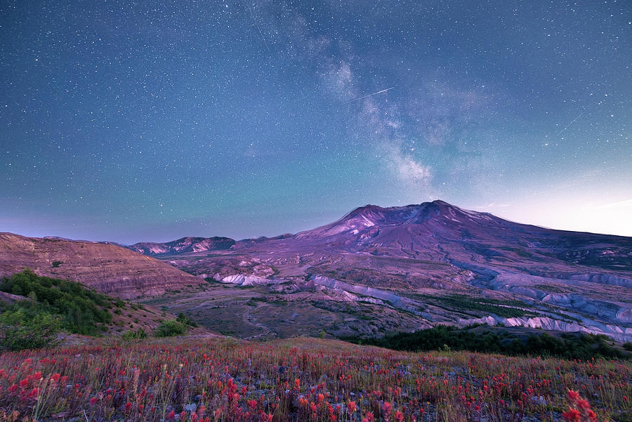 Milky Way in Mt St. Helens #2 Digital Art by Michael Lee