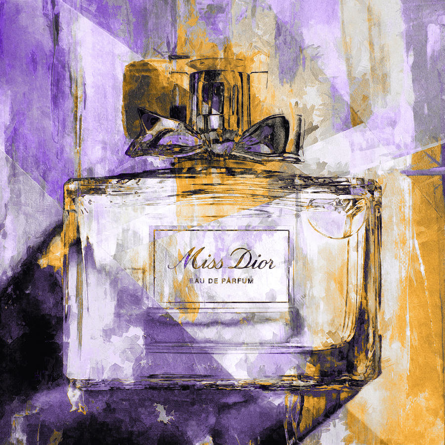 Miss Dior Perfume Mixed Media by Sampad Art | Fine Art America