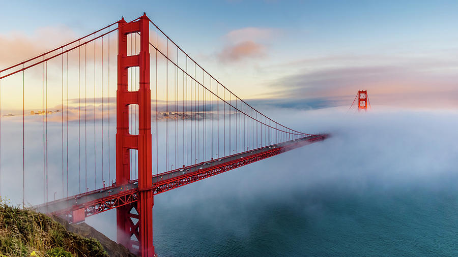 Golden Gate Bridge Photograph - Misty Bridge #1 by Radek Hofman