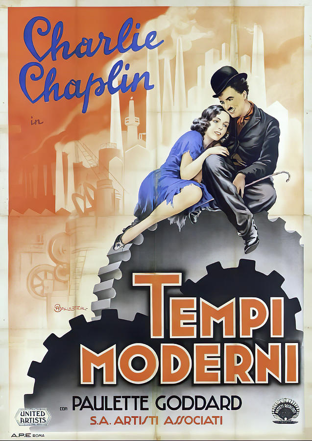 Modern Times, 1936 - art by Anselmo Ballester Mixed Media by Movie World Posters