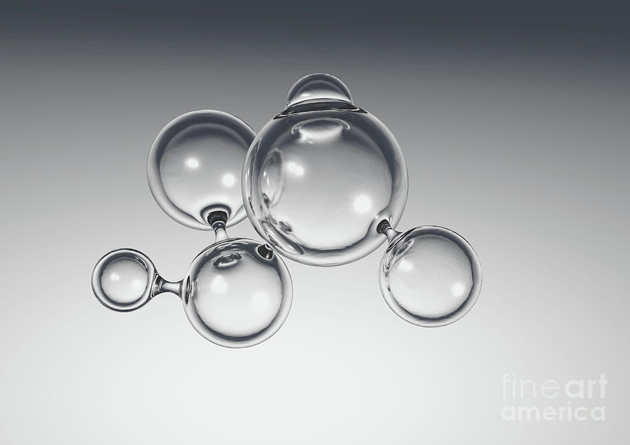 Abstract Digital Art - Molecule Closeup #2 by Allan Swart