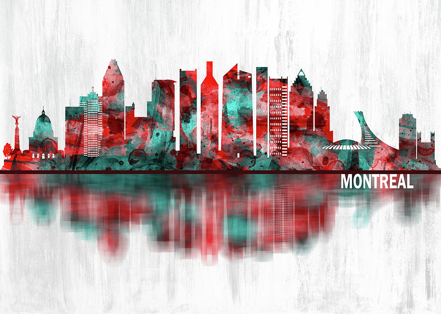 Montreal Canada Skyline Mixed Media by NextWay Art - Pixels