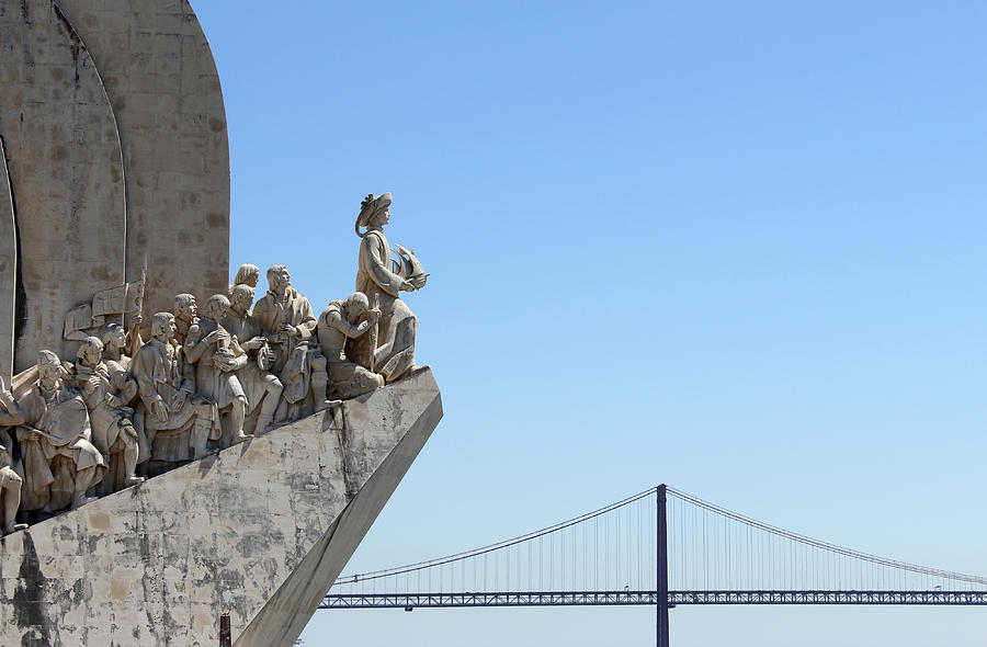 Monument to the Discoveries and 25 de Abril Bridge Photograph by Fabiano Di Paolo