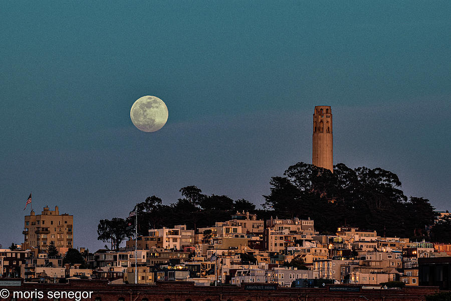 Moon Rkise, Telegraph Hill, San Francisco #2 Photograph by Moris Senegor