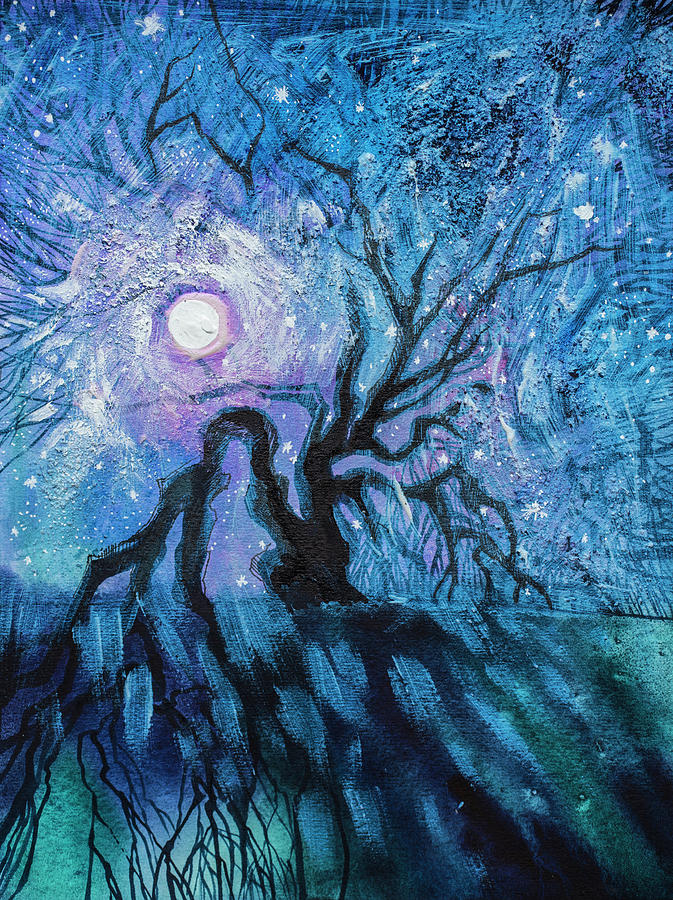 Moonlight Night #2 Painting by Anastasia Trusova