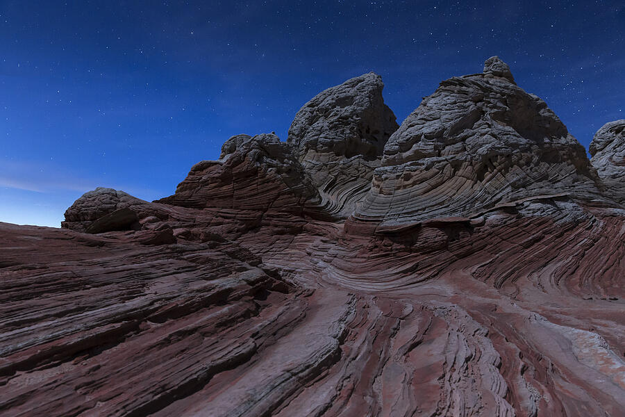 Moonlit landscape, White Pocket, Arizona, USA #2 Photograph by David Clapp