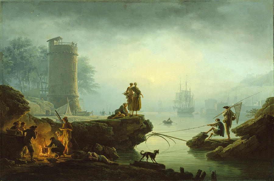 Morning #3 Painting by Claude-Joseph Vernet