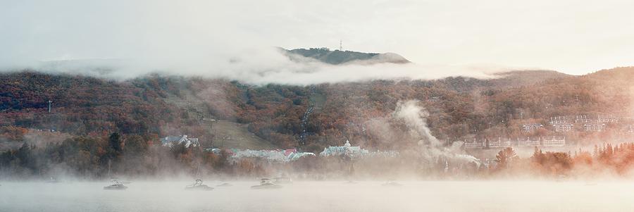 Morning foggy lake #2 Photograph by Songquan Deng