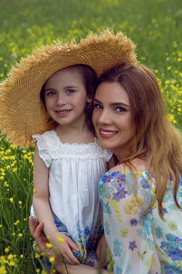 Mother And Daughter In Dresses And A Hat Stand Photograph By Elena