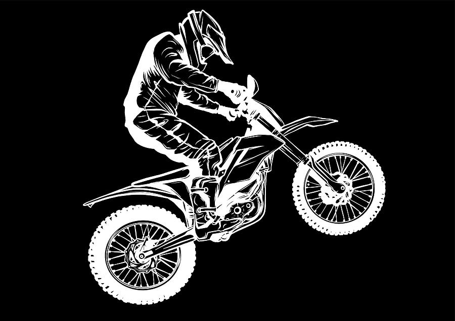 Motocross Rider Ride The Motocross Bike Vector Illustration Digital Art By Dean Zangirolami