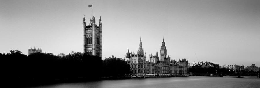 Houses of Parliament and Big Ben Black and White Photograph by Sonny Ryse