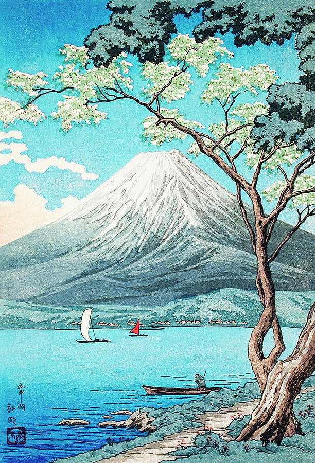 Mount Fuji From Lake Yamanaka Painting