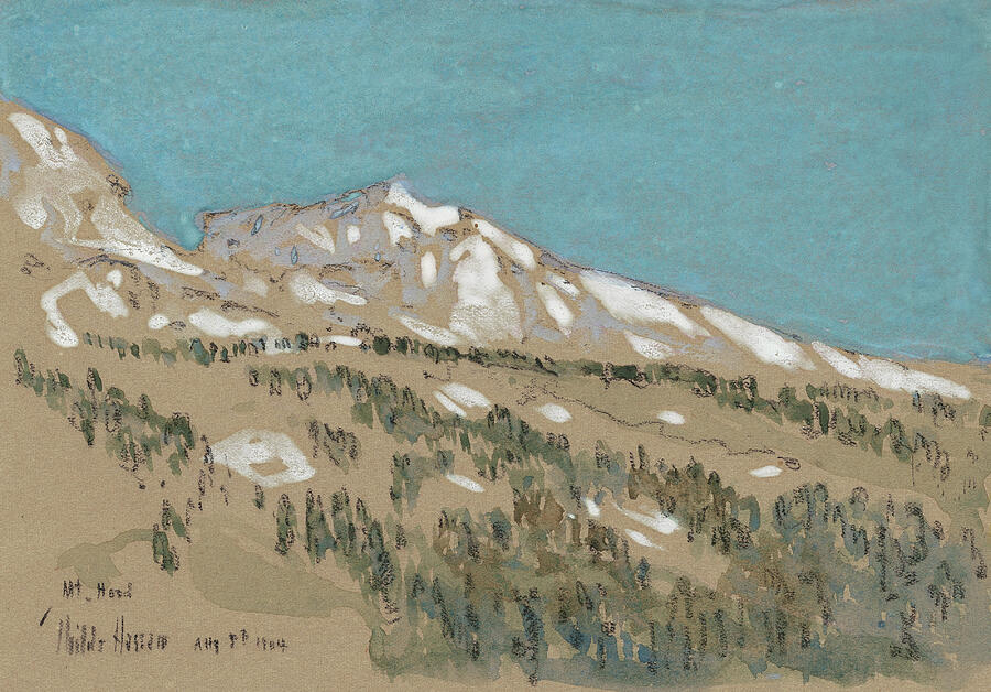 Mount Hood, Oregon, from 1904 Drawing by Childe Hassam