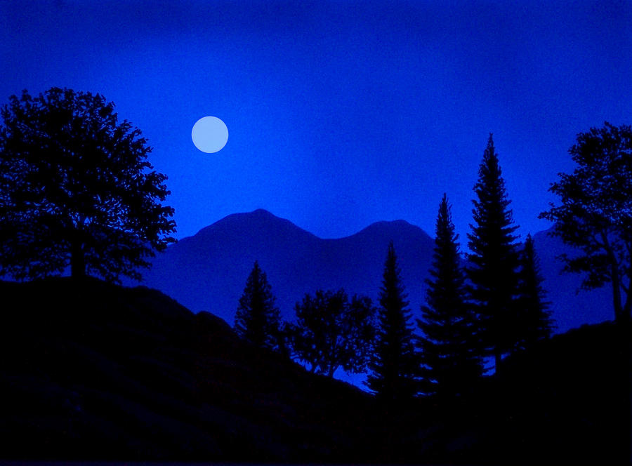 Mountain Moonrise Painting by Frank Wilson