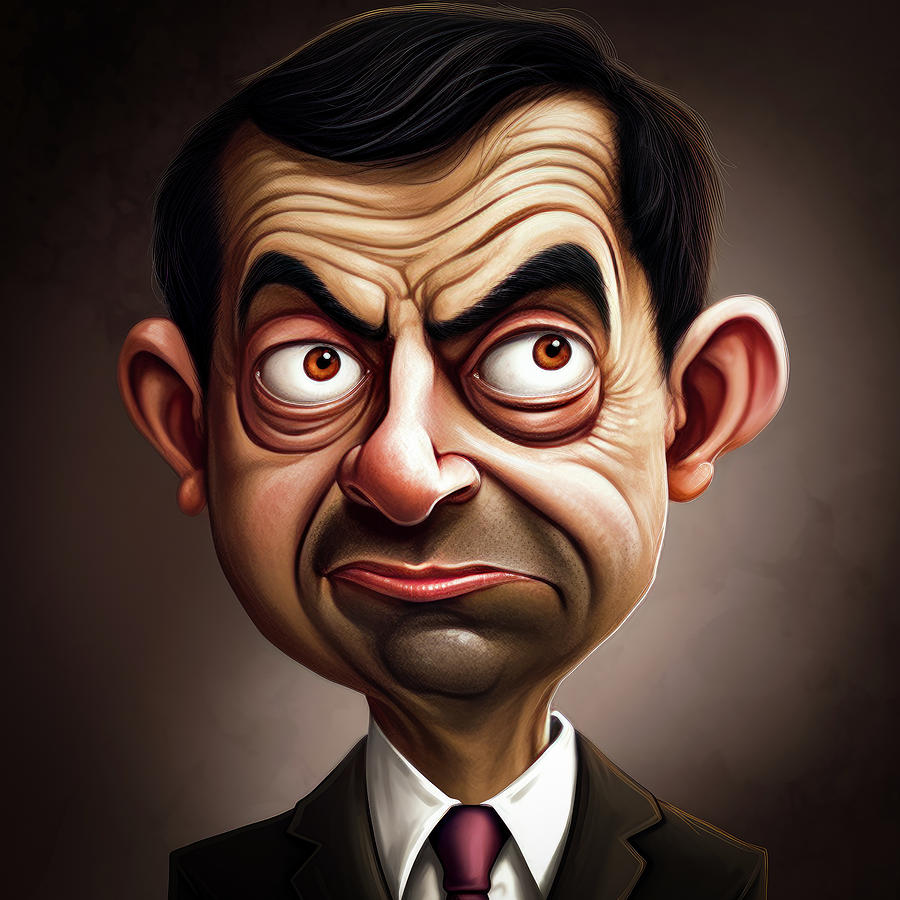 Mr. Bean caricature Digital Art by Fine Art Attic - Fine Art America