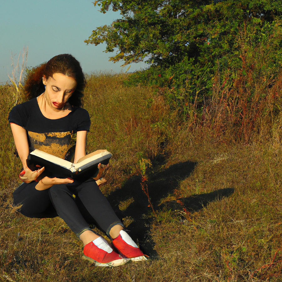 Modern Girl Sitting and Reading book in country side Digital Art by Natarajan S Modern Girl Sitting and Reading book in country side Digital Art by Natarajan S
