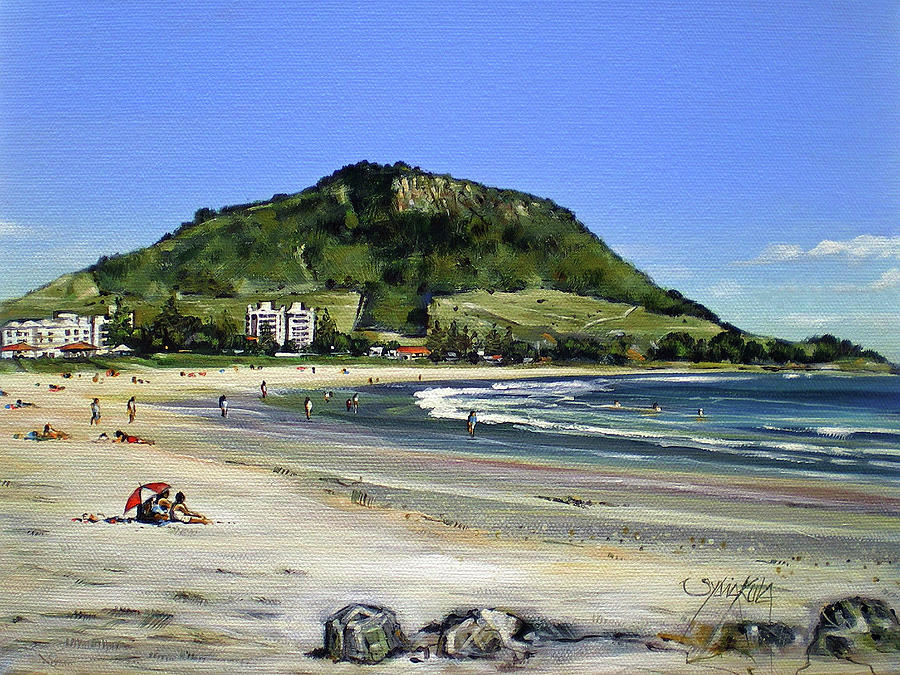 Mt Maunganui Beach 081209 #1 Painting by Sylvia Kula