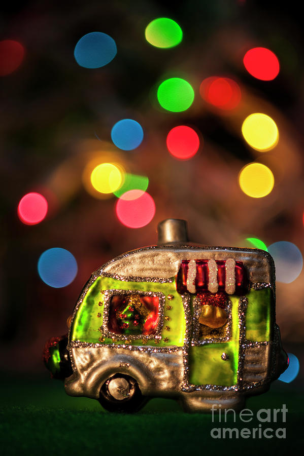 Multicolored Christmas Lights With RV Ornament  #2 Photograph by Jim Corwin