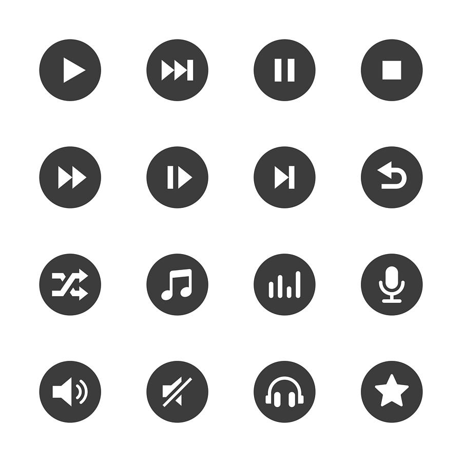 Multimedia and Audio Icons Set #2 Drawing by Kenex