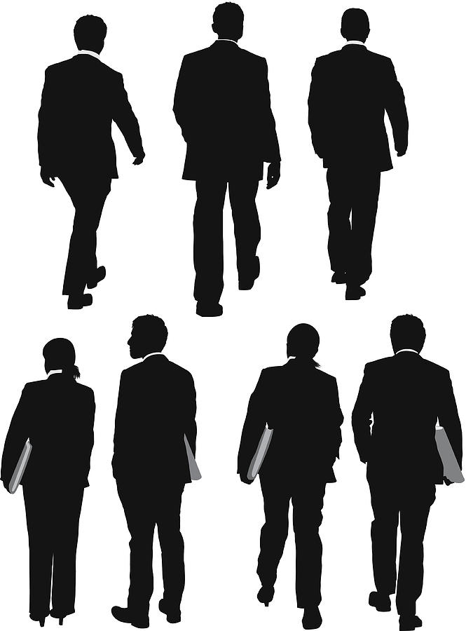 Multiple silhouettes of business people #2 Drawing by 4x6