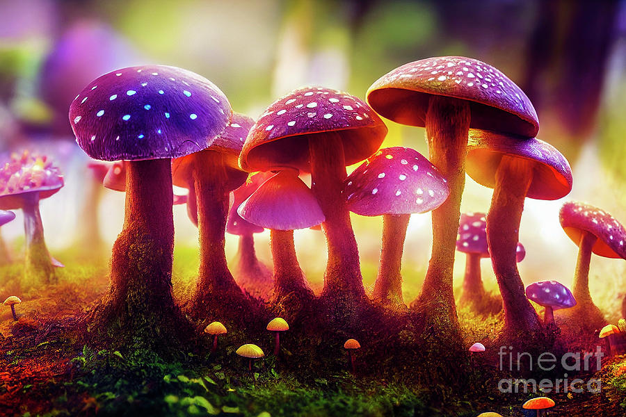 Mushrooms Digital Art by Billy Bateman - Fine Art America