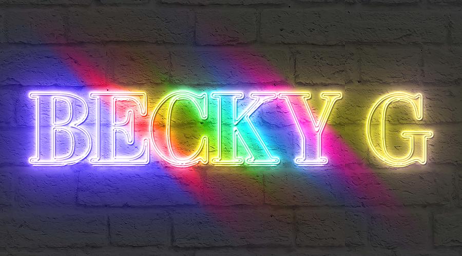 Music Becky G neon logo art Mixed Media by Lew Rebekah