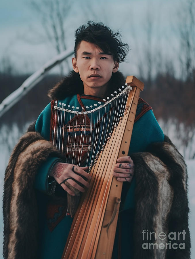 Musician  From  Nenets  Tribe  Siberia    Surreal  By Asar Studios Painting