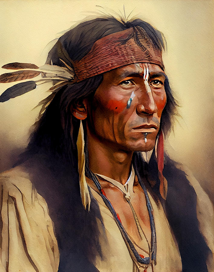 native American Indian masterful photoreal wate by Asar Studios Digital ...