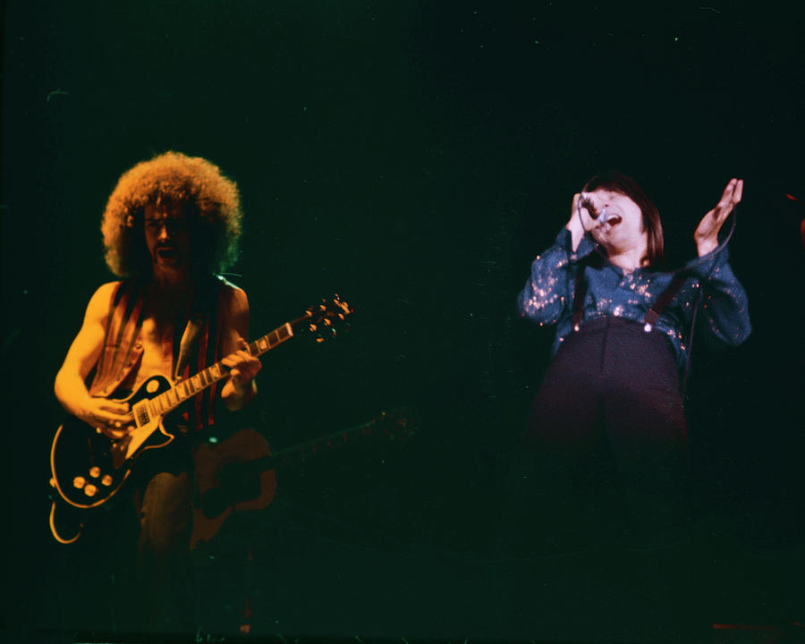 Concert Photograph - Neal Schon and Steve Perry of Journey. December 1983 #2 by Dan Cuny