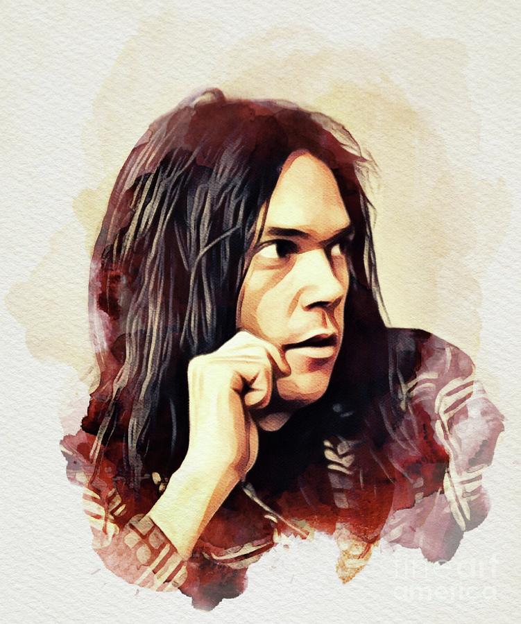 Music Painting - Neil Young, Music Legend #2 by Esoterica Art Agency