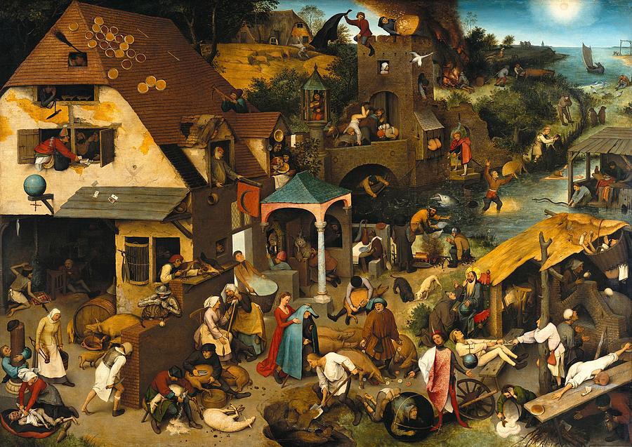 Impressionism Digital Art - Netherlandish Proverbs #2 by Pieter Bruegel the Elder