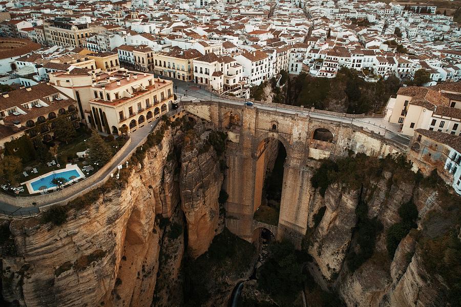 New Bridge aerial view in Ronda #2 Photograph by Songquan Deng