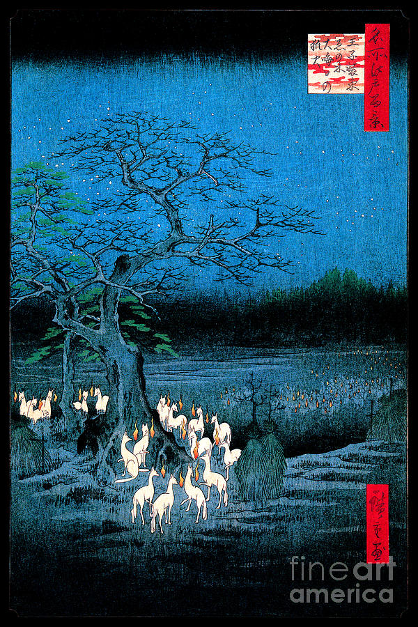 New Years Eve Foxfires At The Changing Tree Oji Painting