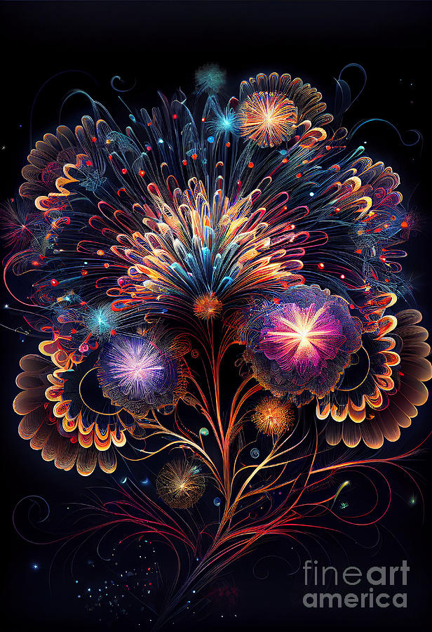 Series Digital Art - Fireworks magic #3 by Sabantha