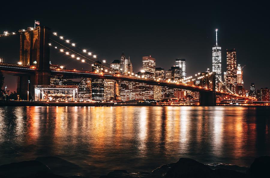 New York City skyline at night Photograph by Nyc Russ - Fine Art America