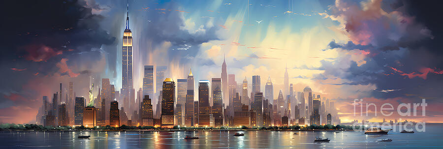 New York City United States Experience the elec by Asar Studios #2 Painting by Celestial Images