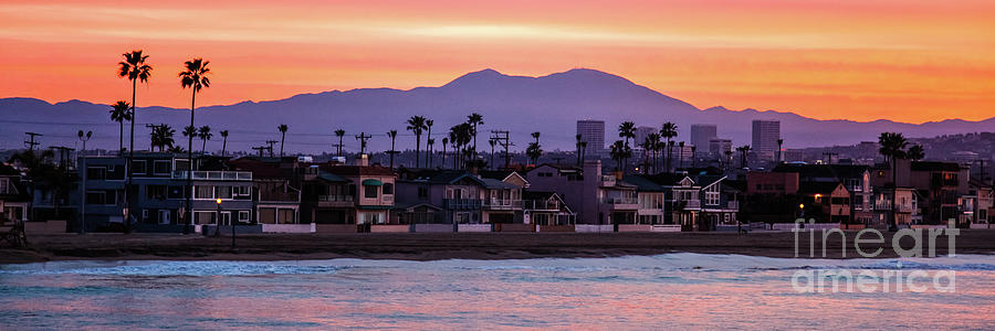 Newport Beach Skyline Sunrise Panorama Photo #2 Photograph by Paul Velgos