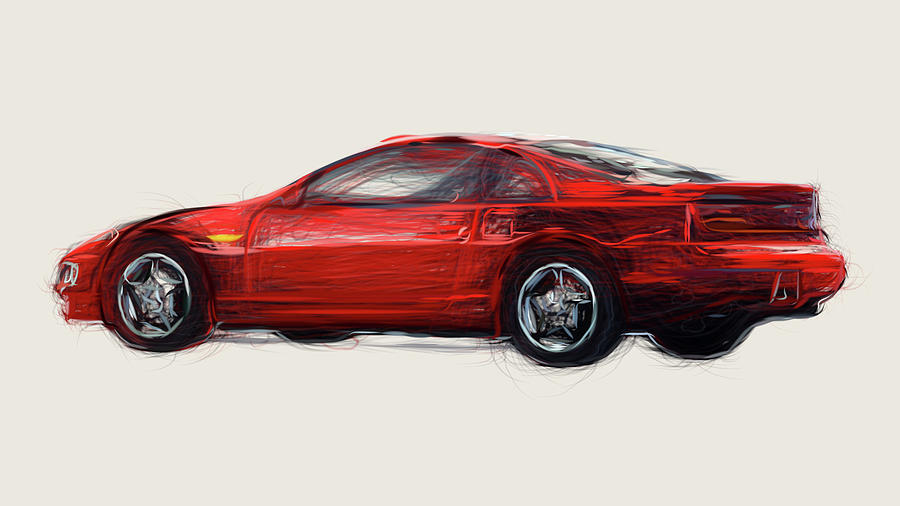 Nissan 300ZX Drawing Digital Art by CarsToon Concept Fine Art America