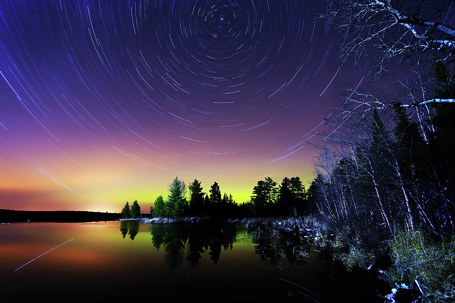 Northern Lights with Startrails #2 Photograph by Shixing Wen