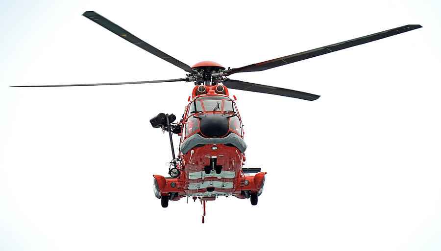 Norwegian Coast Guard Helicopter Over The Norwegian Sea Photograph by ...