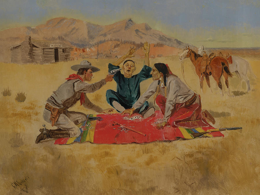 Not a Chinamans Chance #2 Drawing by Charles Marion Russell Not a Chinamans Chance #2 Drawing by Charles Marion Russell